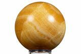 Polished, Orange Calcite Sphere - Mexico #343870-1